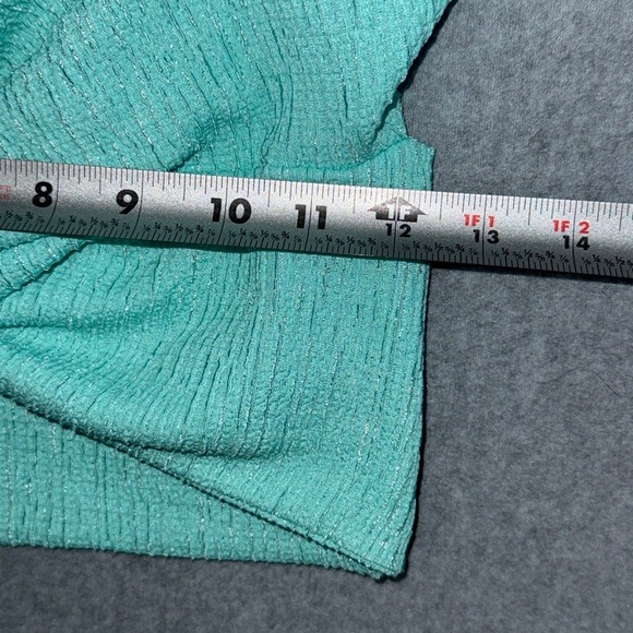 SHEIN Mint Green Textured Twist Front Ruffle Crop Top sz S sz2412207897018 - Picture 2 of 8